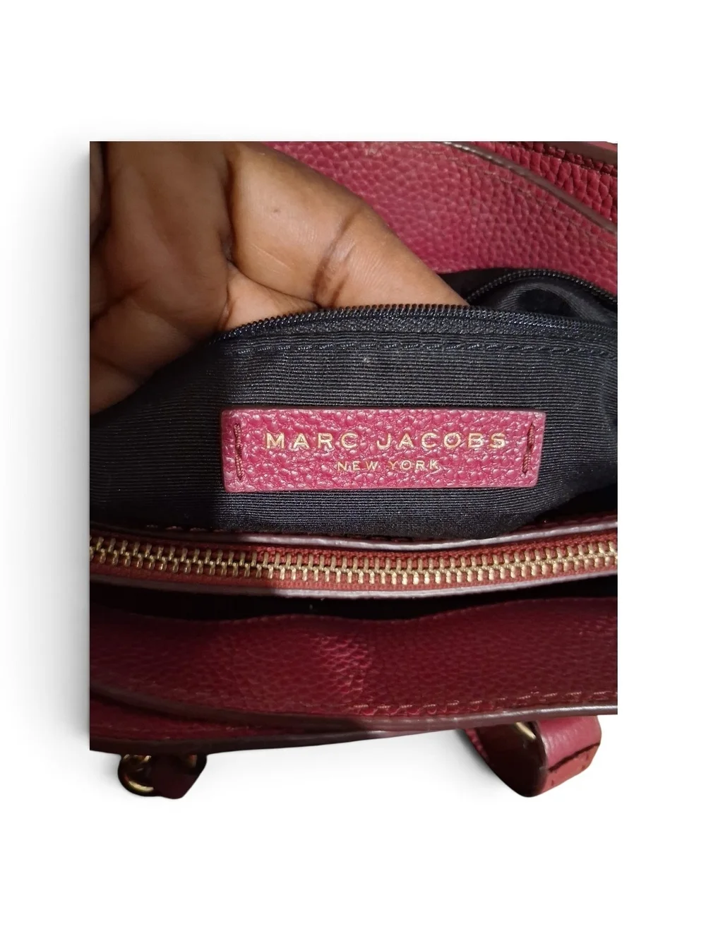 Marc Jacobs Hot Pink Pebbled Leather Satchel with Gold Hardware
